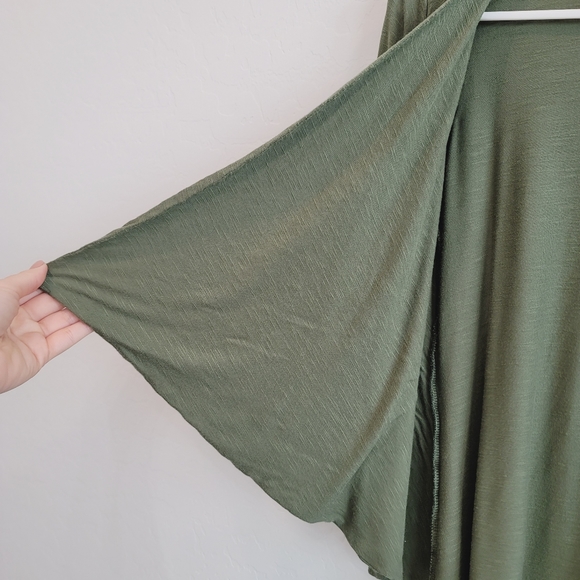 💕 Annabelle Open Front Green Cardigan Women's Size Large - Picture 6 of 13